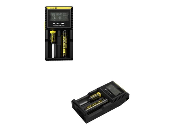 Nitecore D2, Lithium jern fosfat (LiFePO4), Lithium-Ion (Li-Ion), Nikkel-Cadmium (NiCd), Nikkel-Metalhydrid..., AA, AAA, AAAA, C