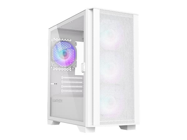 Montech AIR 100 ARGB - Tower - micro ATX - genomskinlig sidopanel (härdat glas) - ingen strömförsörjning (ATX) - helvit - USB/ljud Vit