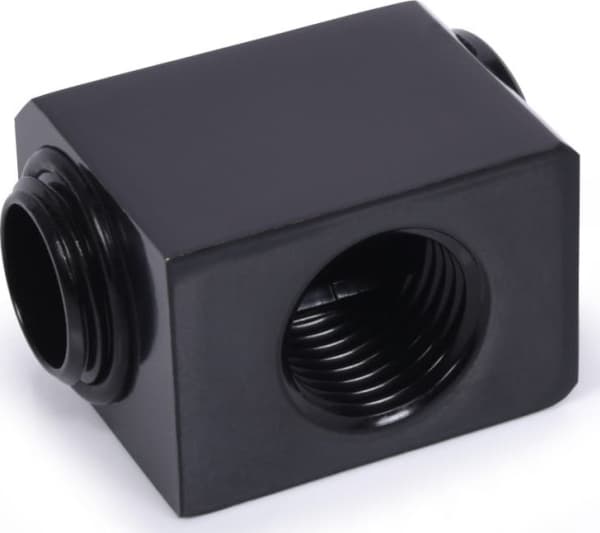 Alphacool lavprofiladapter 90 grader G1/4 tommer AG til G1/4 tommer IG - roterbar - svart