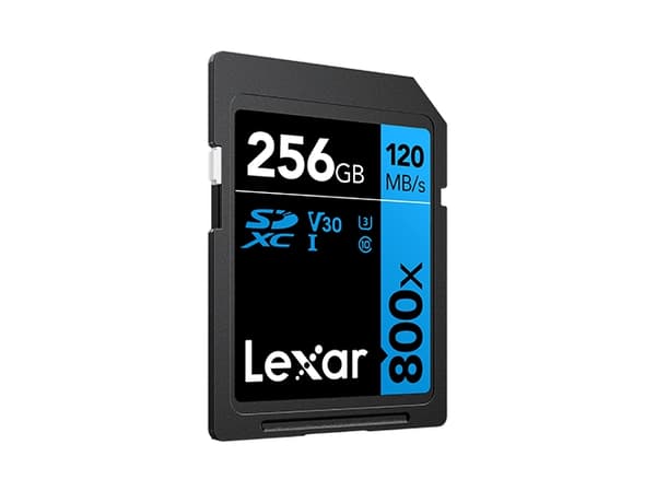 LEXAR PROFESSIONAL 800X SDXC UHS-I-KORT, C10 V10 U3, R120/45MB 256GB