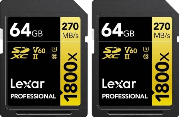 LEXAR PRO 1800X SDXC U3 (V60) UHS-II R270/W180 64 GB - 2 PAK