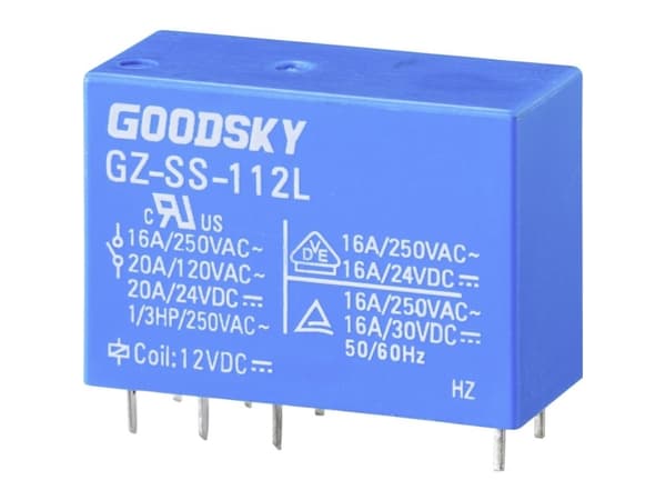 GoodSky GZ-SS-112L Printrelæ 12 V/DC 20 A 1 x skiftekontakt 1 stk Tube