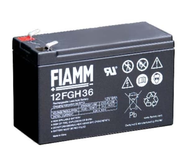 FIAMM 12FGH36, 12 V, 1 stykker, Svart, 9 Ah, 5 år, 2,8 kg
