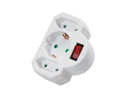 Vivanco 27369, Vit, 1x Schuko 2x Euro