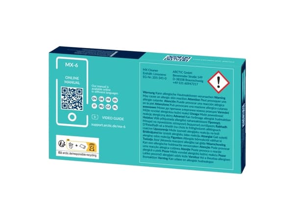 ARCTIC MX-6, Lämpötahna, Harmaa, 150 °C, -50 °C, 4 g, 1 kpl
