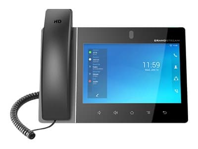 Grandstream GXV3480 - IP-videotelefon - med digitalkamera, Bluetooth-grensesnitt - IEEE 802.11a/b/g/n/ac/ax (Wi-Fi) / Bluetooth 5.0 - 12-way anropska Sort