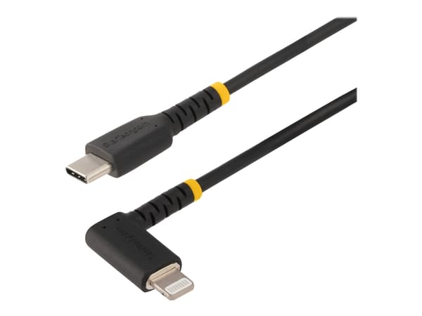 StarTech.com 6ft (2m) Durable USB-C to Lightning Cable - Right-Angled Heavy Duty Aramid Fiber USB Type-C to Lightning Charging/Sync Cord - Apple MFi