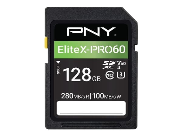 PNY EliteX-PRO60 128GB SDXC Class 10 UHS-II 280MB/s 100MB/s