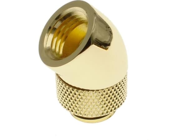Barrow-adapter 45 grader G1/4 tommer hann til G1/4 tommer hunn - roterbar, gull