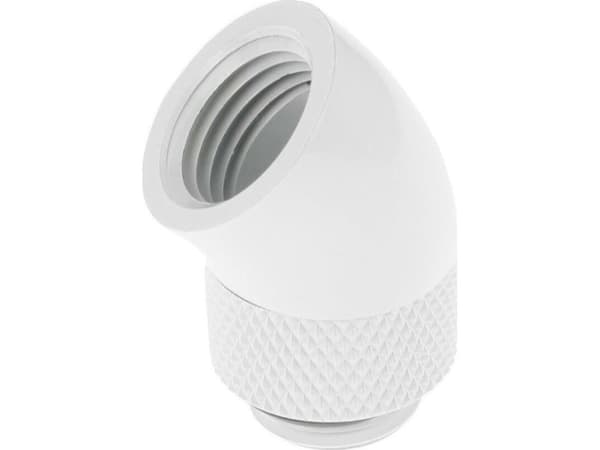 Barrow-adapter 45 grader G1/4 tommer hann til G1/4 tommer hunn - roterbar, hvit