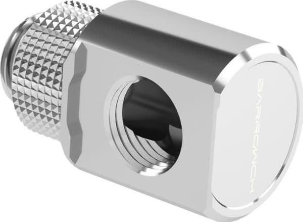 Barrow-adapter 90 grader G1/4 tommer hann til G1/4 tommer hunn - roterbar, sølv