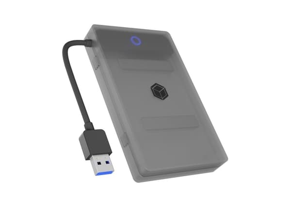 ICY BOX IB-AC603b-U3 - Förvaringslåda - plasthölje - 2.5" - SATA 6Gb/s - USB 3.2 (Gen 1) - antracit/svart