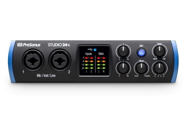 PreSonus Studio 24c, Työpöytä, Musta, Metalli, USB, 50 dB, 10 dBu