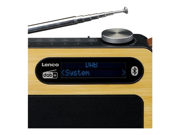Lenco PDR-040 - Bærbar DAB-radio - 3 watt - svart, bambus