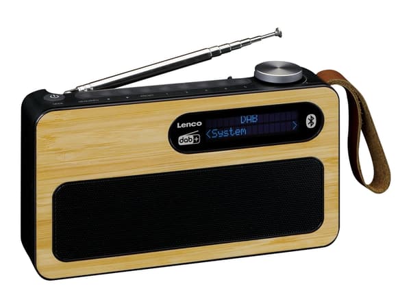 Lenco PDR-040 - Bærbar DAB-radio - 3 watt - svart, bambus