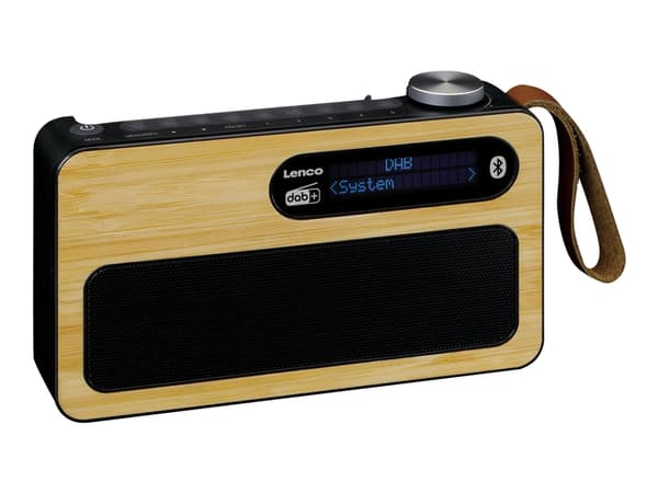 Lenco PDR-040 - Bærbar DAB-radio - 3 watt - svart, bambus