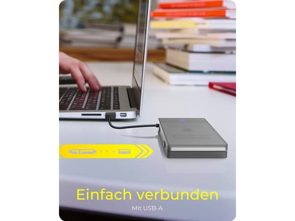 ICY BOX IB-AC603b-U3 - Drevkabinett - plasthus - 2.5" - SATA 6Gb/s - USB 3.2 (Gen 1) - antrasitt/svart
