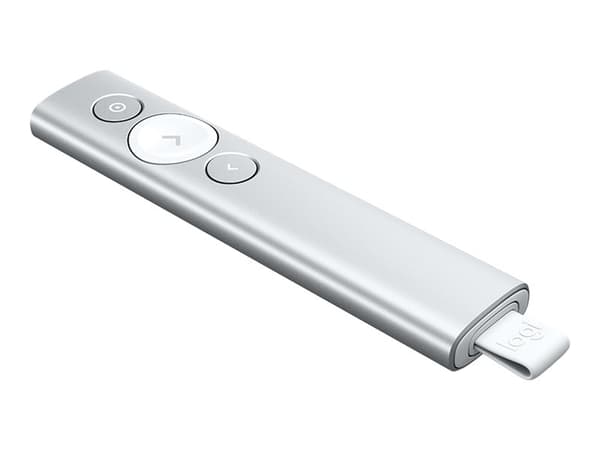 Logitech Spotlight - Esityskaukosäädin - 3 painiketta - hopea