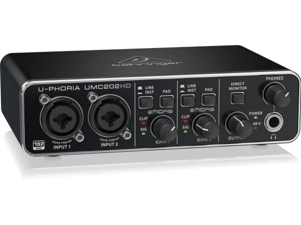 Behringer UMC202HD, Desktop, Sort, Metall, USB, -4 dBu, 24-bit/192kHz