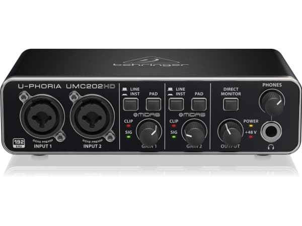 Behringer UMC202HD, Desktop, Sort, Metall, USB, -4 dBu, 24-bit/192kHz