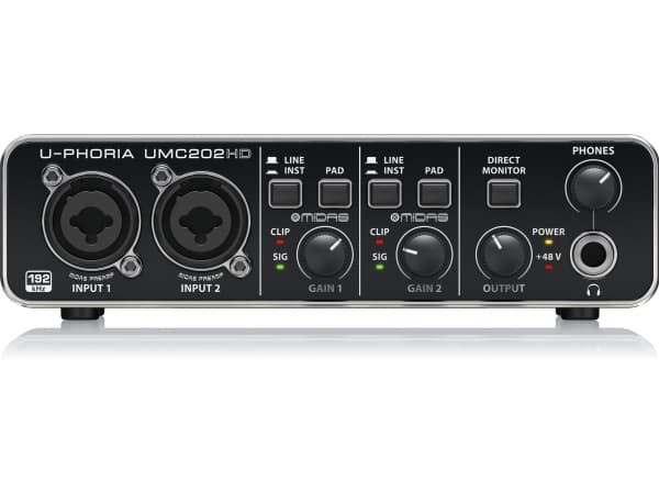 Behringer UMC202HD, Desktop, Sort, Metall, USB, -4 dBu, 24-bit/192kHz