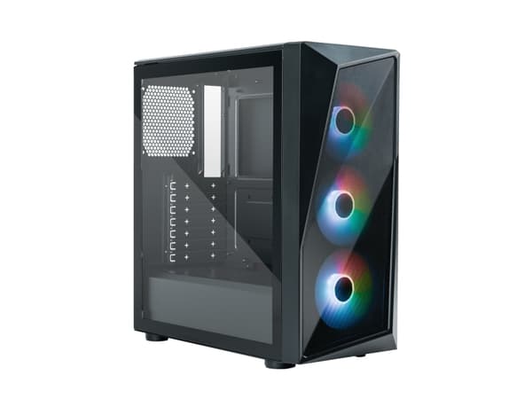 Cooler Master CMP 520 - Mid tower - ATX - genomskinlig sidopanel (härdat glas) - ingen strömförsörjning (ATX) - svart - USB/ljud