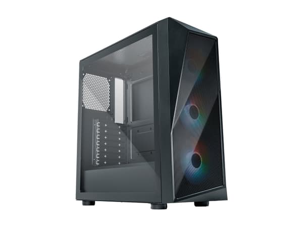 Cooler Master CMP 520 - Mid tower - ATX - genomskinlig sidopanel (härdat glas) - ingen strömförsörjning (ATX) - svart - USB/ljud