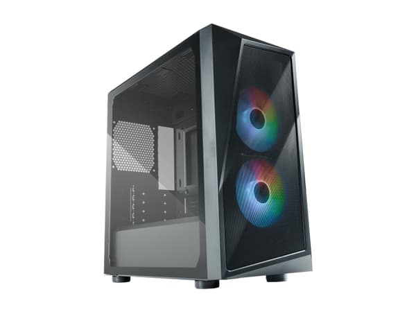Cooler Master CMP 320 - MT - micro ATX - genomskinlig sidopanel (härdat glas) - ingen strömförsörjning (ATX) - svart - USB/ljud