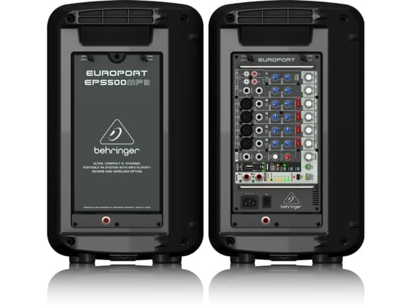 Behringer EPS500MP3, 2-veis, 500 W, 50 - 20000 Hz, Sort, Ledning & Trådløs, AC