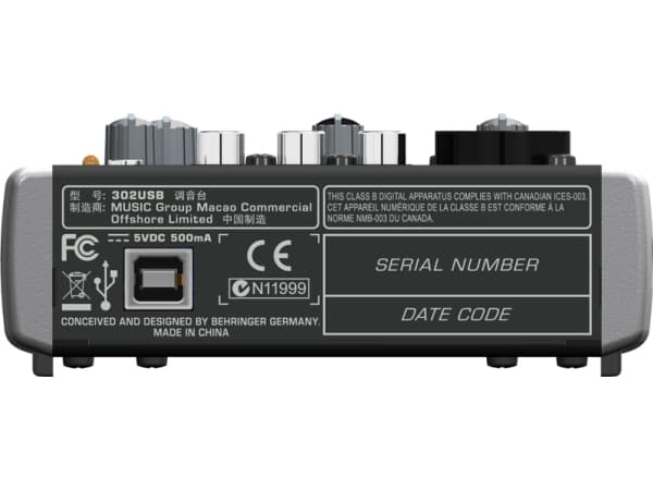 Behringer X302USB, 5 kanaler