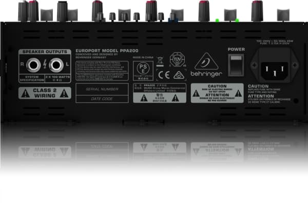 Behringer PPA200, 200 W, Sort, Ledning & Trådløs, AC, 100-240 V, 2,54 cm (1")