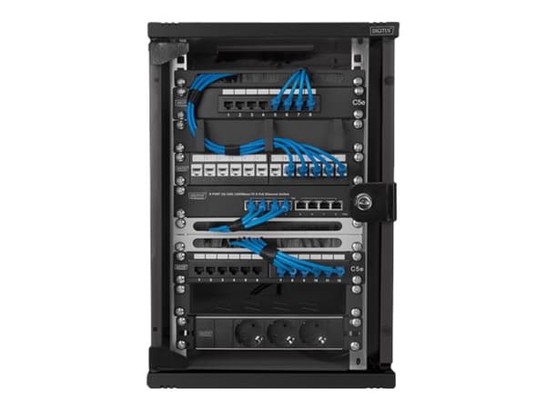 Digitus DN-10-09U-B - Skåp - väggmontering - svart, RAL 9005 - 9U - 10"