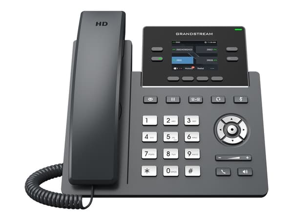 Grandstream GRP2612G - VoIP-telefon med anrops-ID/samtale venter - treveis anropskapasitet - SIP, RTCP, RTP, SRTP - 4 linjer Sort