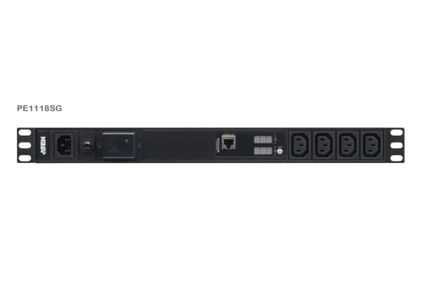 ATEN PE1118SG-AT-G, Perus, Mitattu, 1U, Musta, LCD, 18 AC-pistorasia(a), C13 liitin musta