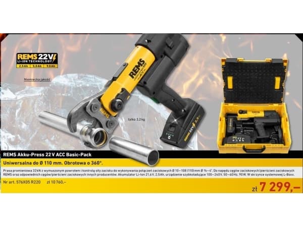Rems REMS PRASA AKKU-PRESS 22V ACC BASIC-PACK (578011R220+090446R)