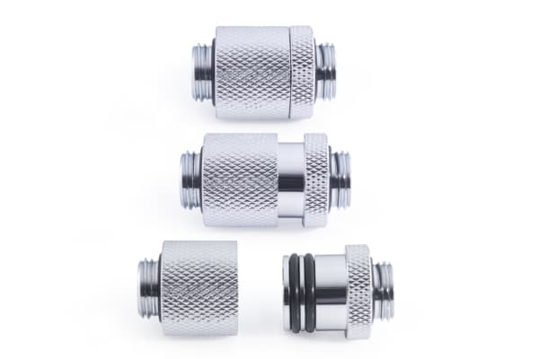 Alphacool ES D-Plug, Radiatorfäste, mässing, Krom, 1/4", Hankoppling, 1,5 Bar