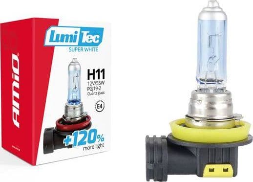 AMiO Halogenpære H11 12V 55W LumiTec SuperWhite +120 %