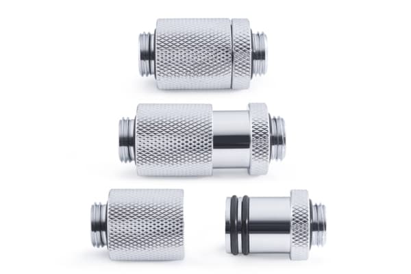 Alphacool ES D-Plug, Radiatormontering, Messing, Kromfarget, 1/4", Hankjønn, 1,5 stang