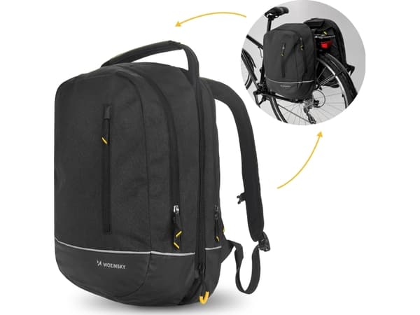 Wozinsky sykkelveske dobbel ryggsekk 2in1 30l svart (WBB30BK)