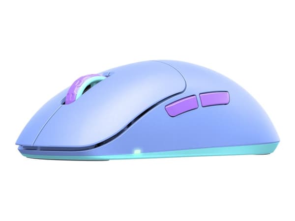 Xtrfy M8 - Mus - optisk - 5 knappar - trådlös - 2.4 GHz - trådlös USB-mottagare - frosty purple