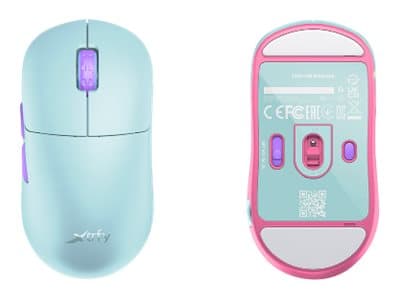 Xtrfy M8 - Mus - optisk - 5 knappar - trådlös - 2.4 GHz - trådlös USB-mottagare - frosty mint