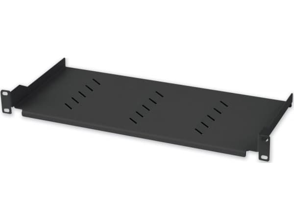 Techly 360882 Hylle 1U 150 mm stativ 19, 2 festepunkter, perforert, svart
