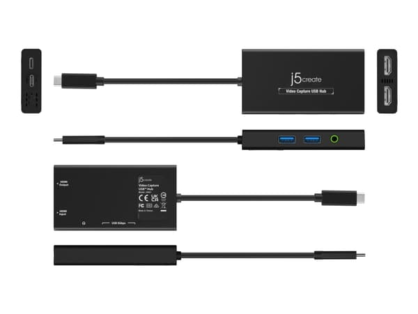 j5create JVA01-N - Videofångstadapter - USB-C 3.2 Gen 1 - svart