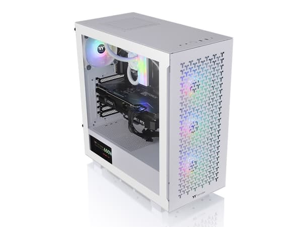 Thermaltake V Series V350 TG ARGB Air - Mid tower - ATX - genomskinlig sidopanel (härdat glas) - ingen strömförsörjning (PS/2) - vit - USB/ljud