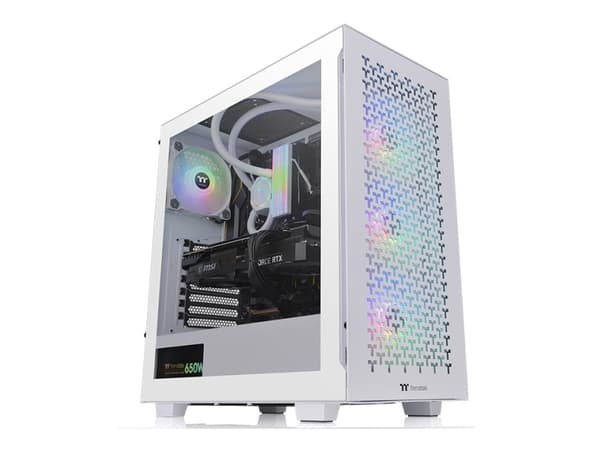 Thermaltake V Series V350 TG ARGB Air - Mid tower - ATX - genomskinlig sidopanel (härdat glas) - ingen strömförsörjning (PS/2) - vit - USB/ljud