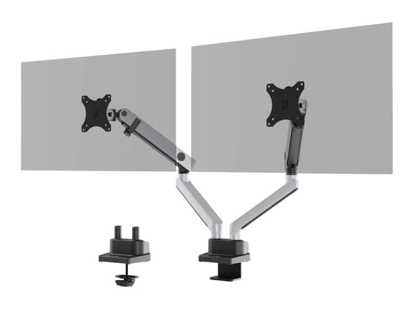 DURABLE SELECT PLUS - Monteringssett (leddarm, klemme, boltefeste) - for 2 LCD-skjermer - plastikk, aluminium, stål - sølv - skjermstørrelse: 17"-32" Sølv
