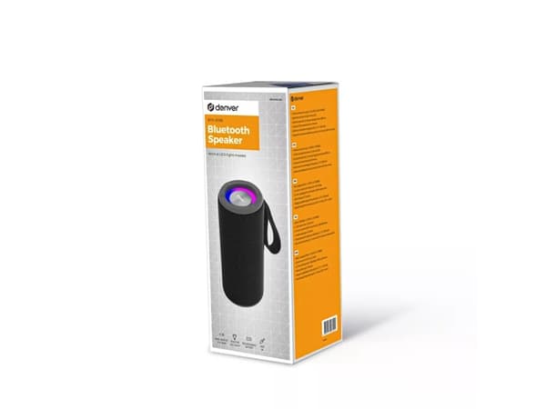 Denver BTV-213B, 10 W, 100 W, Trådlös, Bärbar monohögtalare, Svart, Multi