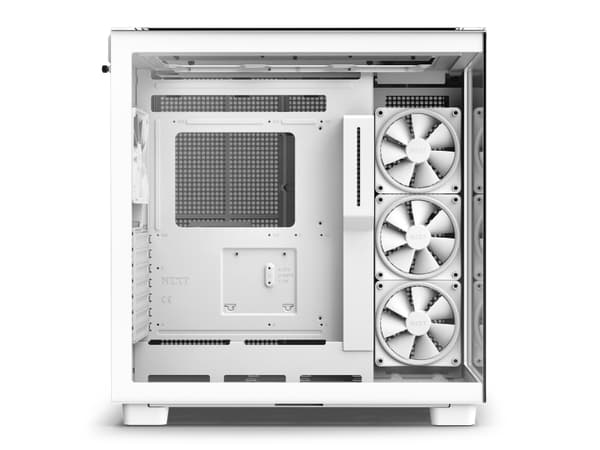 NZXT H series H9 Elite - Mid tower - ATX - genomskinlig sidopanel (härdat glas) - ingen strömförsörjning - matt vit - USB/ljud