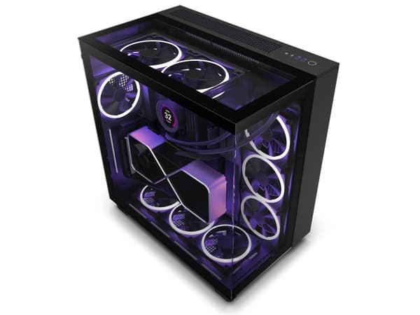 NZXT H series H9 Elite - Mid tower - ATX - genomskinlig sidopanel (härdat glas) - ingen strömförsörjning - mattsvart - USB/ljud
