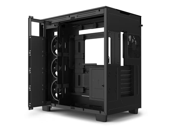 NZXT H series H9 Elite - Mid tower - ATX - genomskinlig sidopanel (härdat glas) - ingen strömförsörjning - mattsvart - USB/ljud